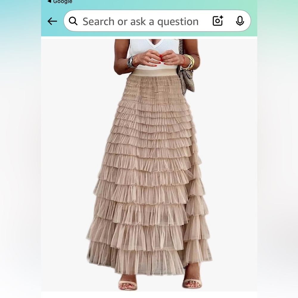 Elegant Champagne Tiered Maxi Skirt